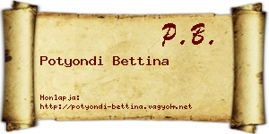 Potyondi Bettina névjegykártya